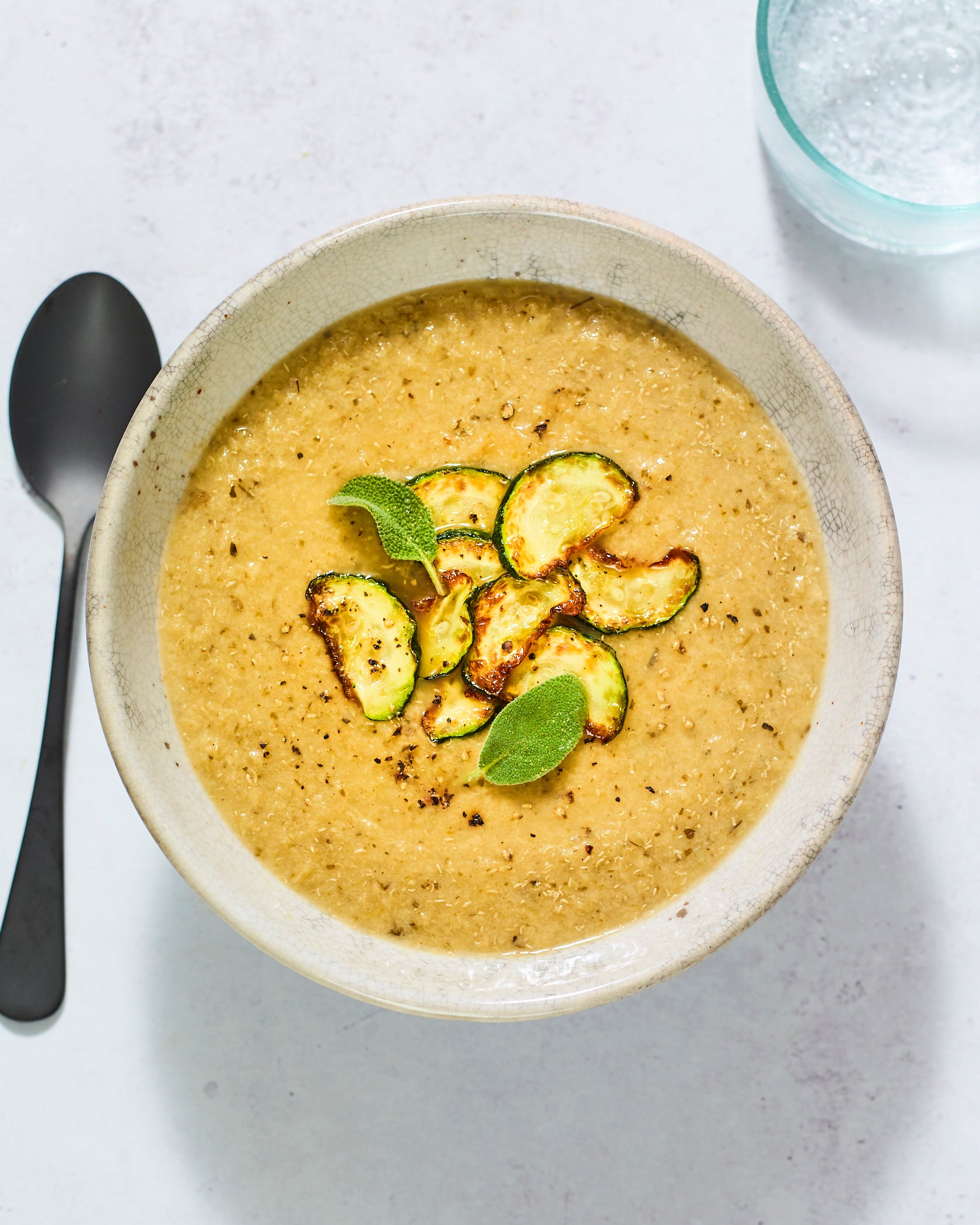 Roasted zucchini soup